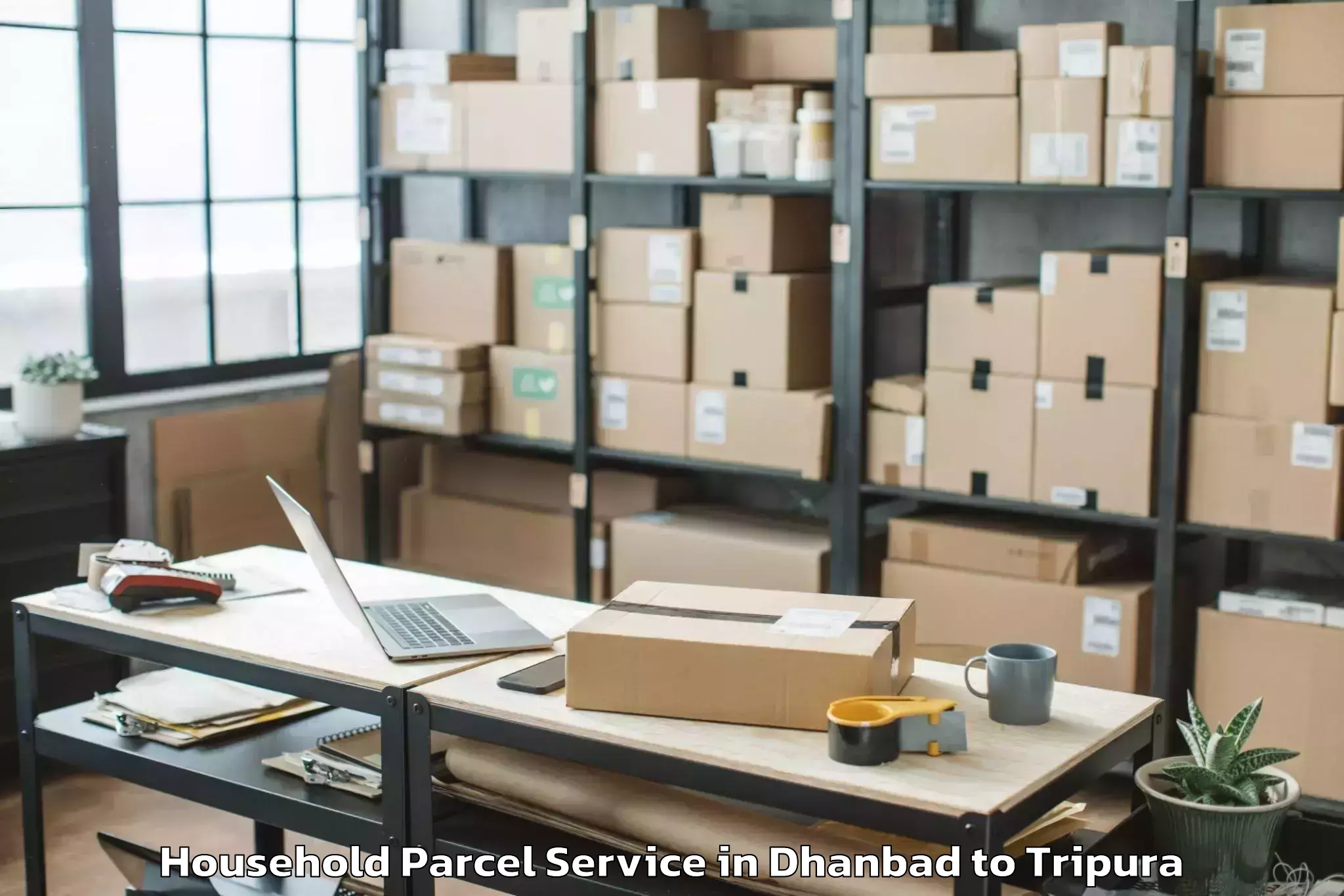 Book Your Dhanbad to Kumarghat Household Parcel Today